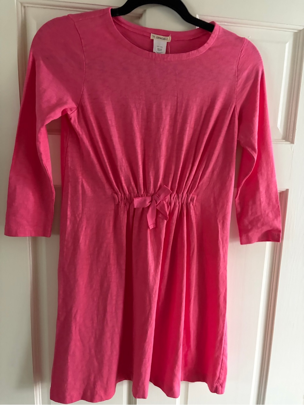 Crewcuts Hot Pink Tie-Waist Long Sleeve Casual Dress